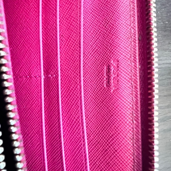 Pink Prada Saffiano Bow Zippy Wallet (Authentic) - Picture 6 of 15